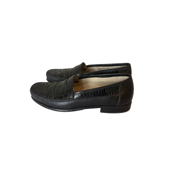 Stacy Adams Other - Stacy Adams Mens Black Snake Leather Loafers Dress Shoes 24187-01 Size 7M
